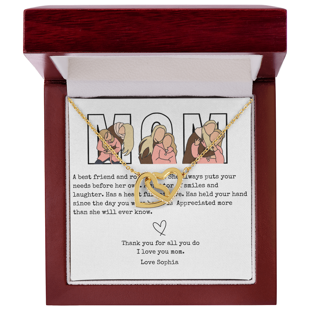 Personalized Mom Interlocking Hearts Necklace