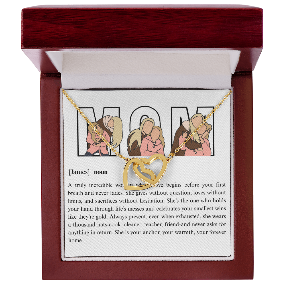 Personalized Mom Interlocking Hearts Necklace