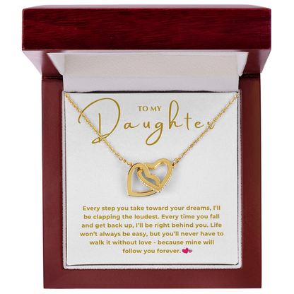 To My Daughter Interlocking Hearts Necklace