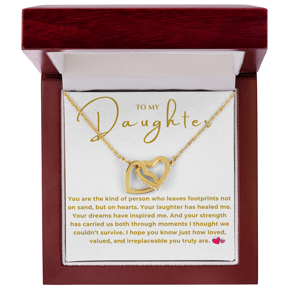 To My Daughter Interlocking Hearts Necklace