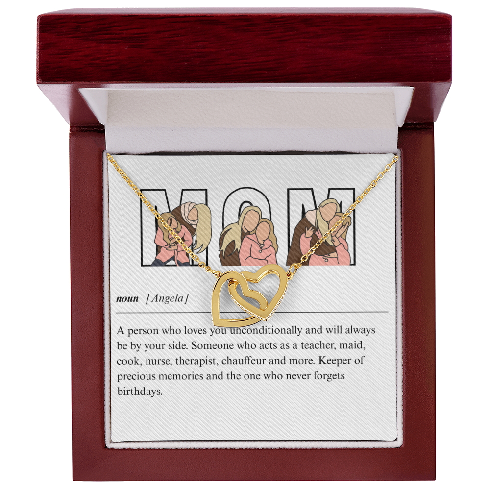 Personalized Mom Interlocking Hearts Necklace