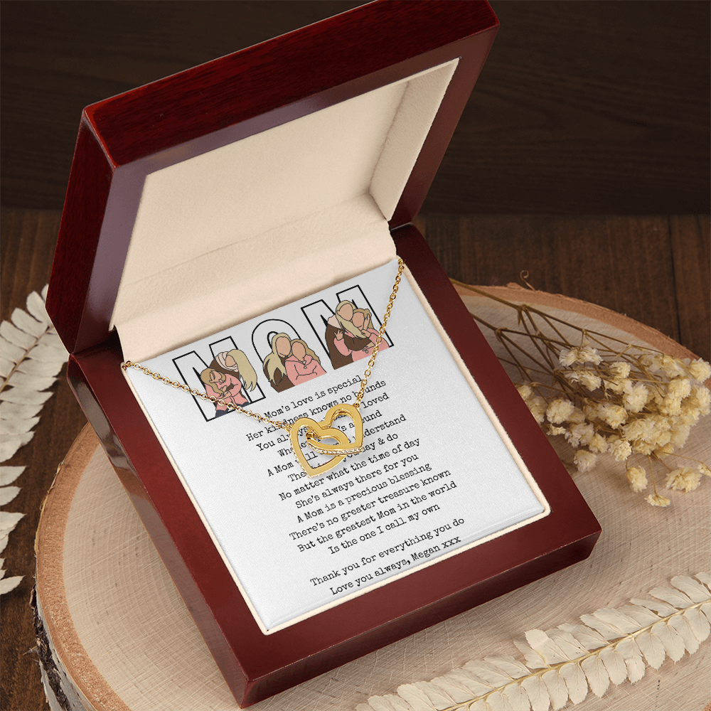 Personalized Mom Interlocking Hearts Necklace