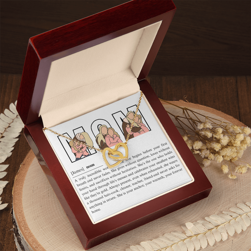 Personalized Mom Interlocking Hearts Necklace
