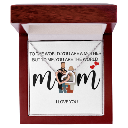 Personalized Mom I Love You Interlocking Hearts Necklace