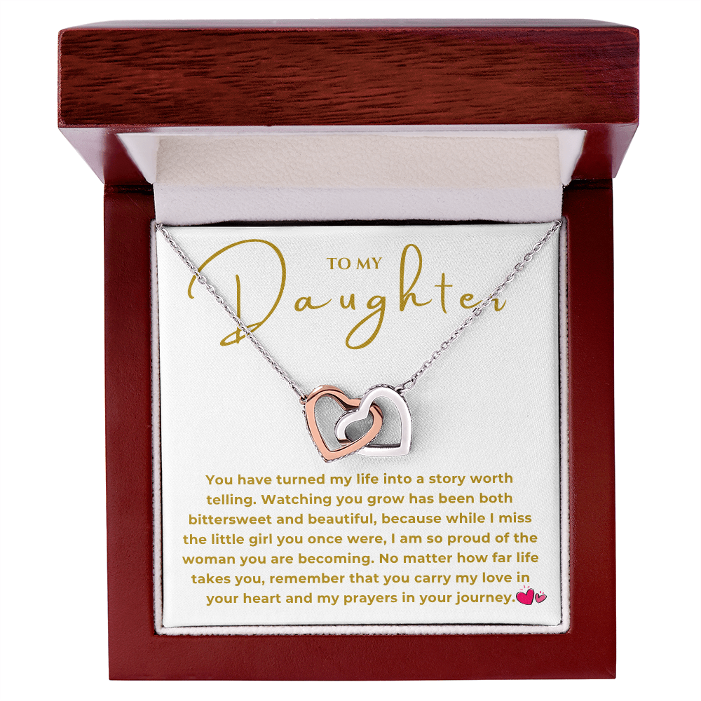 To My Daughter Interlocking Hearts Necklace
