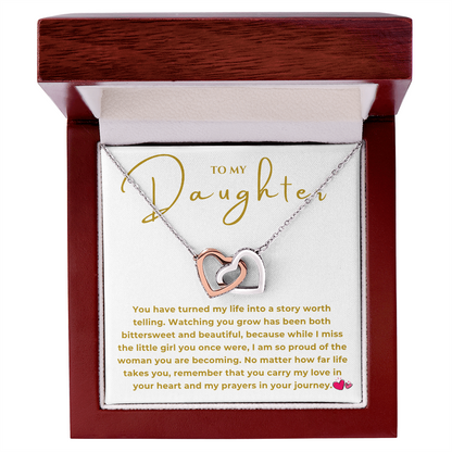 To My Daughter Interlocking Hearts Necklace