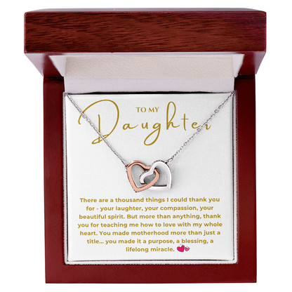 To My Daughter Interlocking Hearts Necklace