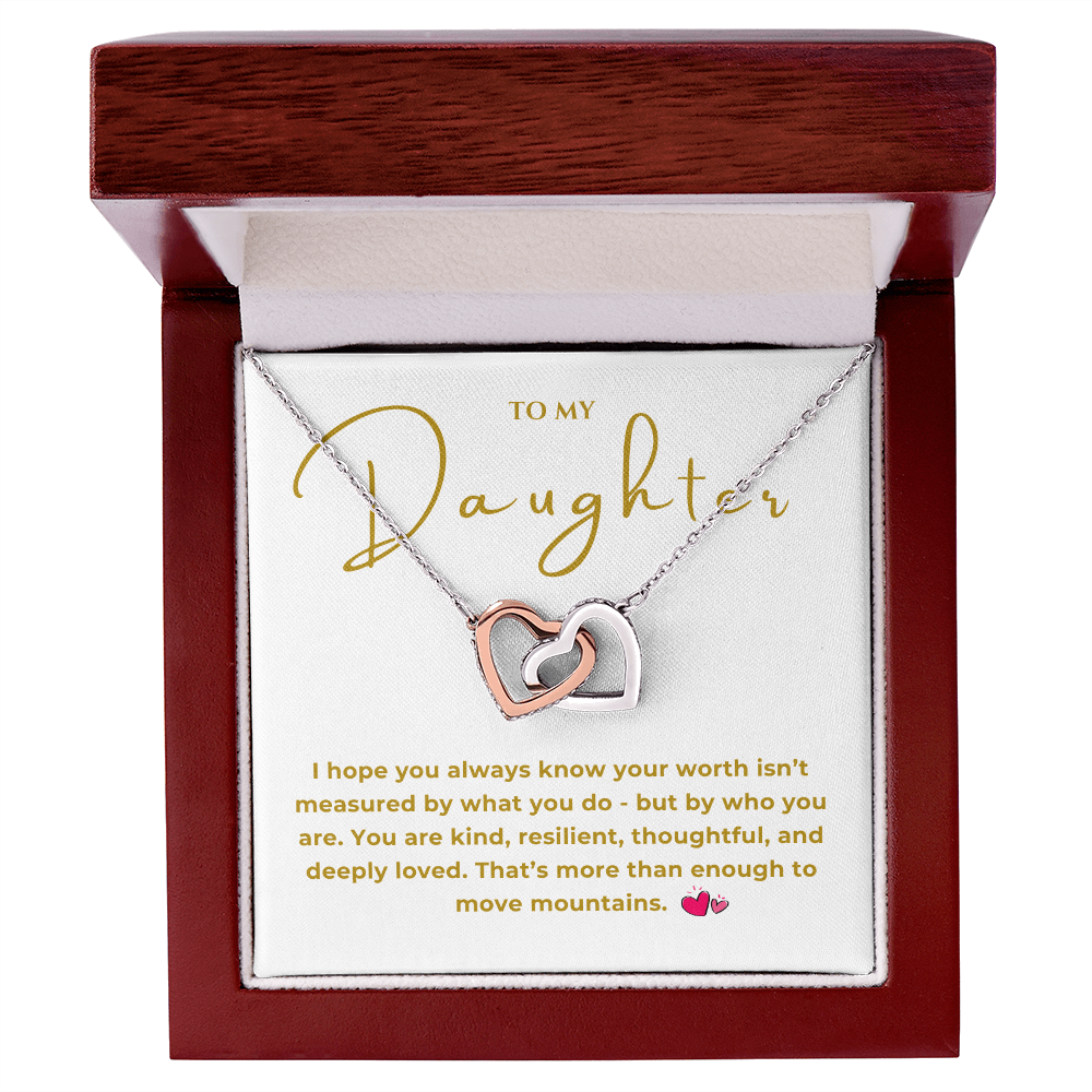 To My Daughter Interlocking Hearts Necklace