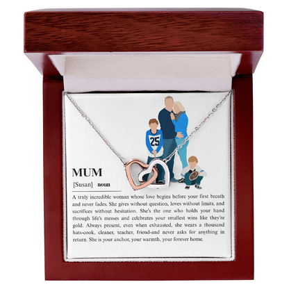 Personalized Mom Interlocking Hearts Necklace