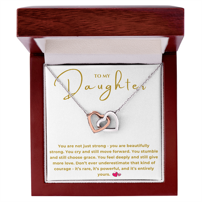 To My Daughter Interlocking Hearts Necklace