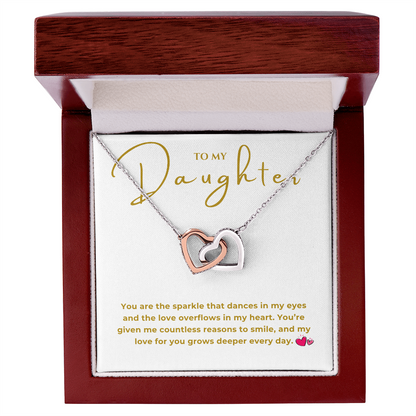 To My Daughter Interlocking Hearts Necklace