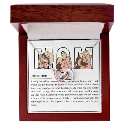 Personalized Mom Interlocking Hearts Necklace