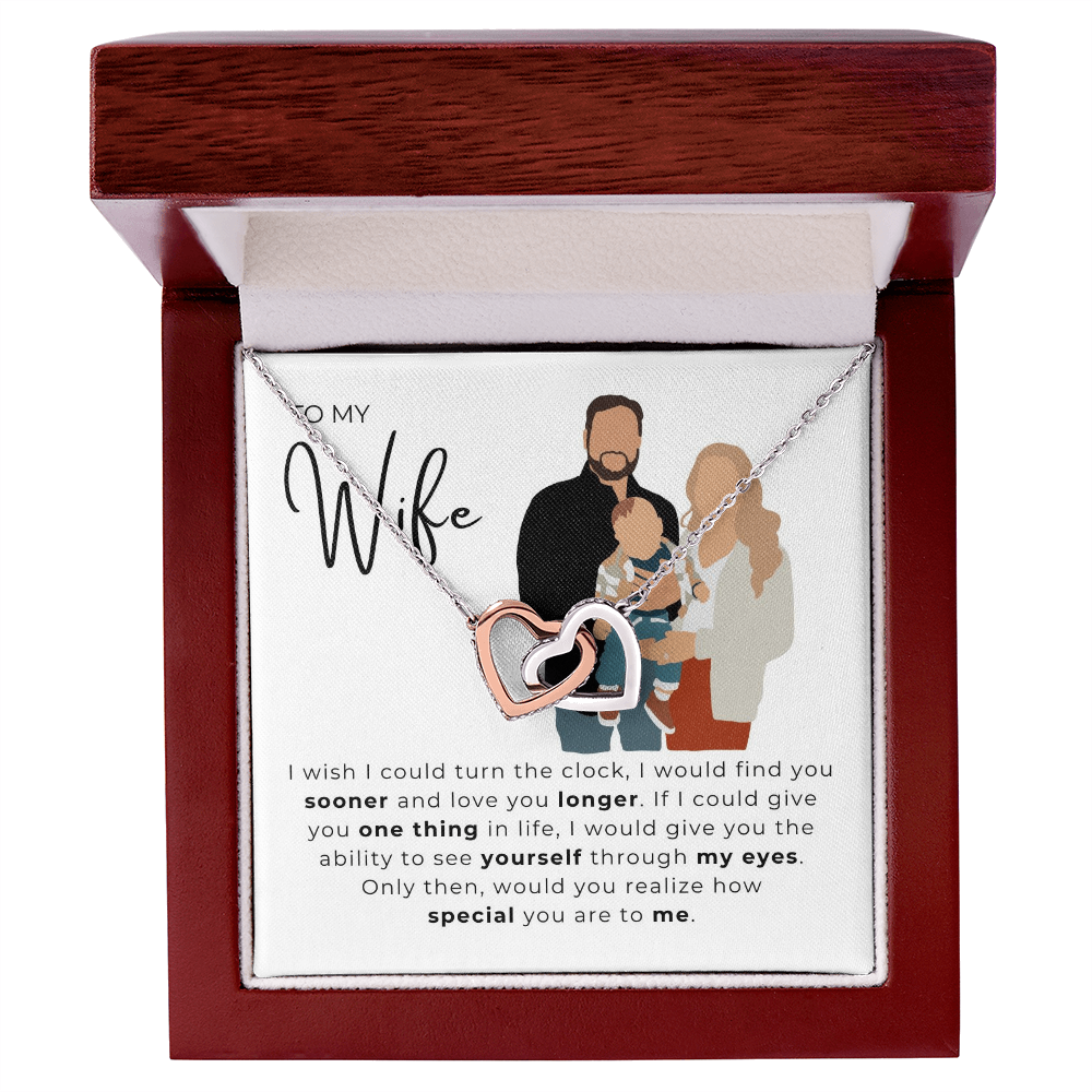 To My Wife Interlocking Hearts Necklace