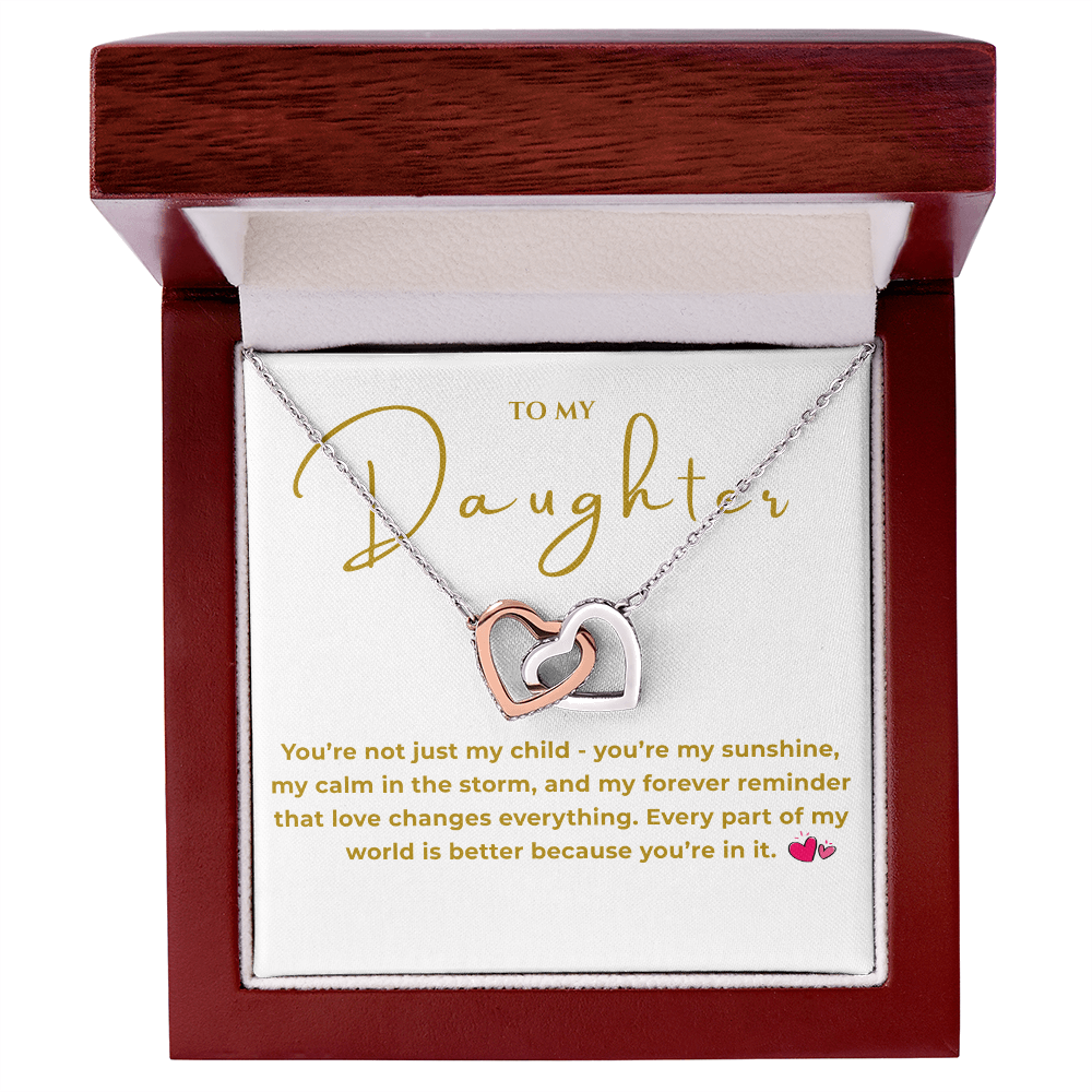 To My Daughter Interlocking Hearts Necklace
