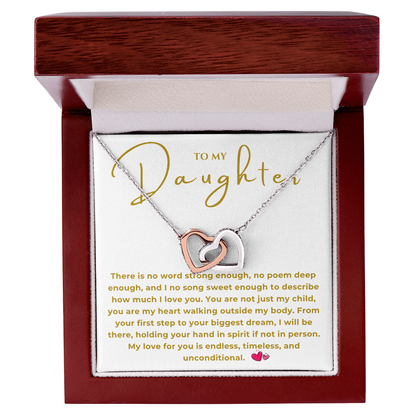 To My Daughter Interlocking Hearts Necklace
