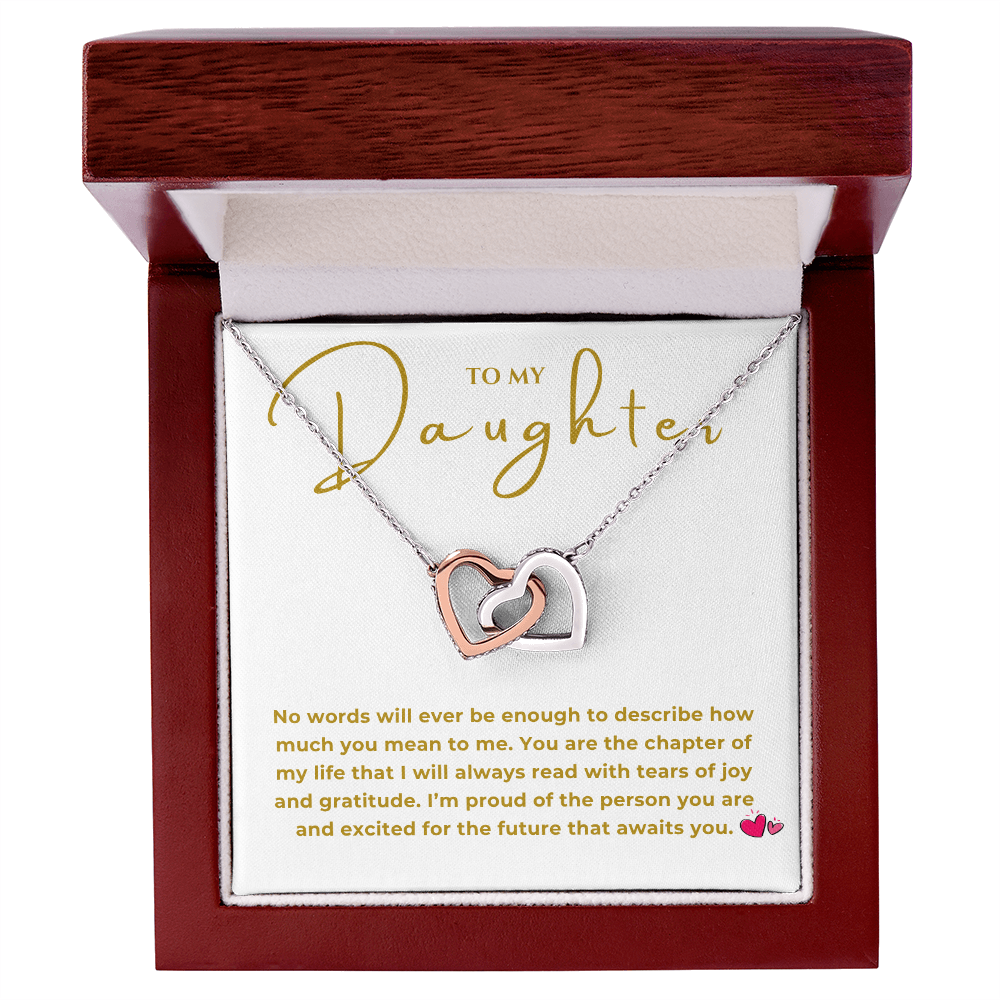 To My Daughter Interlocking Hearts Necklace