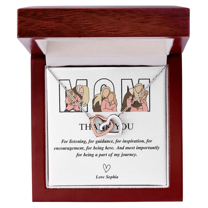 Personalized Thank You Mom  Interlocking Hearts Necklace