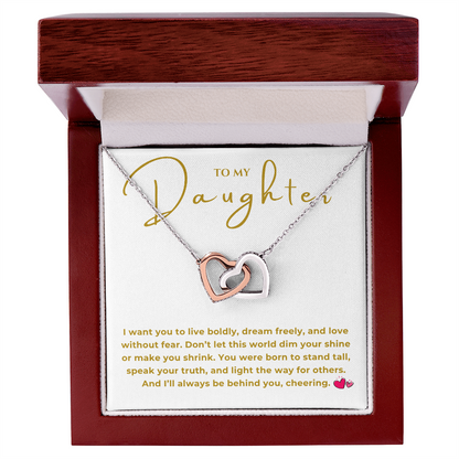 To My Daughter Interlocking Hearts Necklace