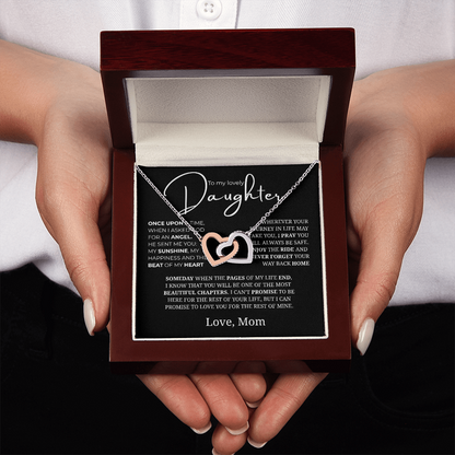 To My Lovely Daughter Interlocking Hearts Necklace
