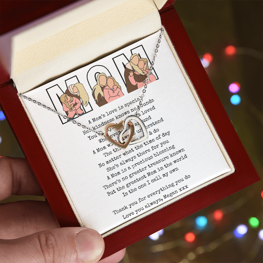 Personalized Mom Interlocking Hearts Necklace