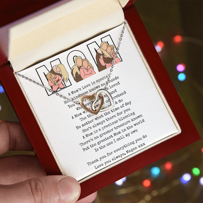 Personalized Mom Interlocking Hearts Necklace
