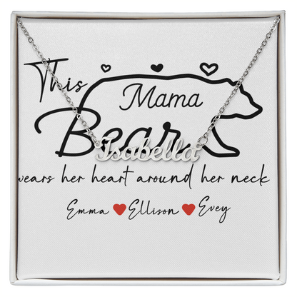 Personalized Mama Bear Name Necklace