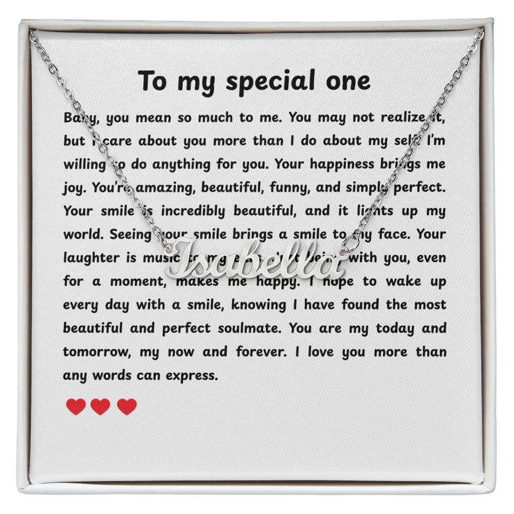 Personalized To My Special One Name Necklace