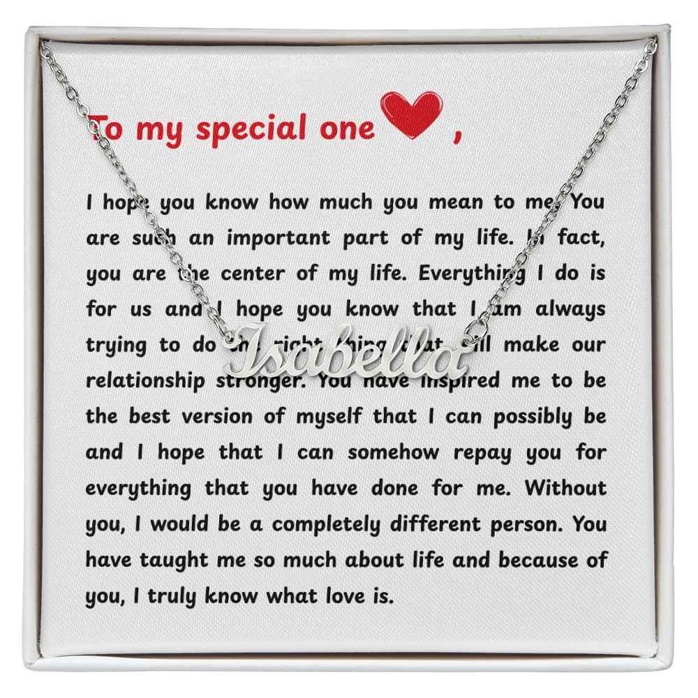 Personalized To My Special One Name Necklace