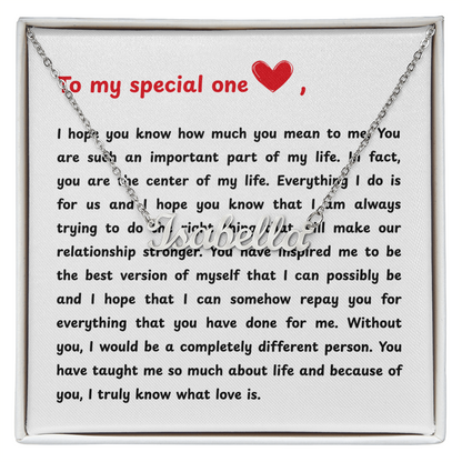 Personalized To My Special One Name Necklace