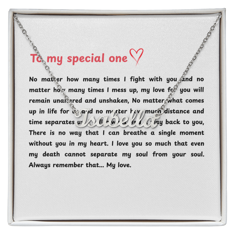 Personalized To My Special One Name Necklace
