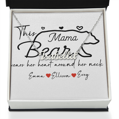 Personalized Mama Bear Name Necklace