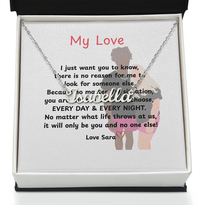 Personalized My Love Name Necklace