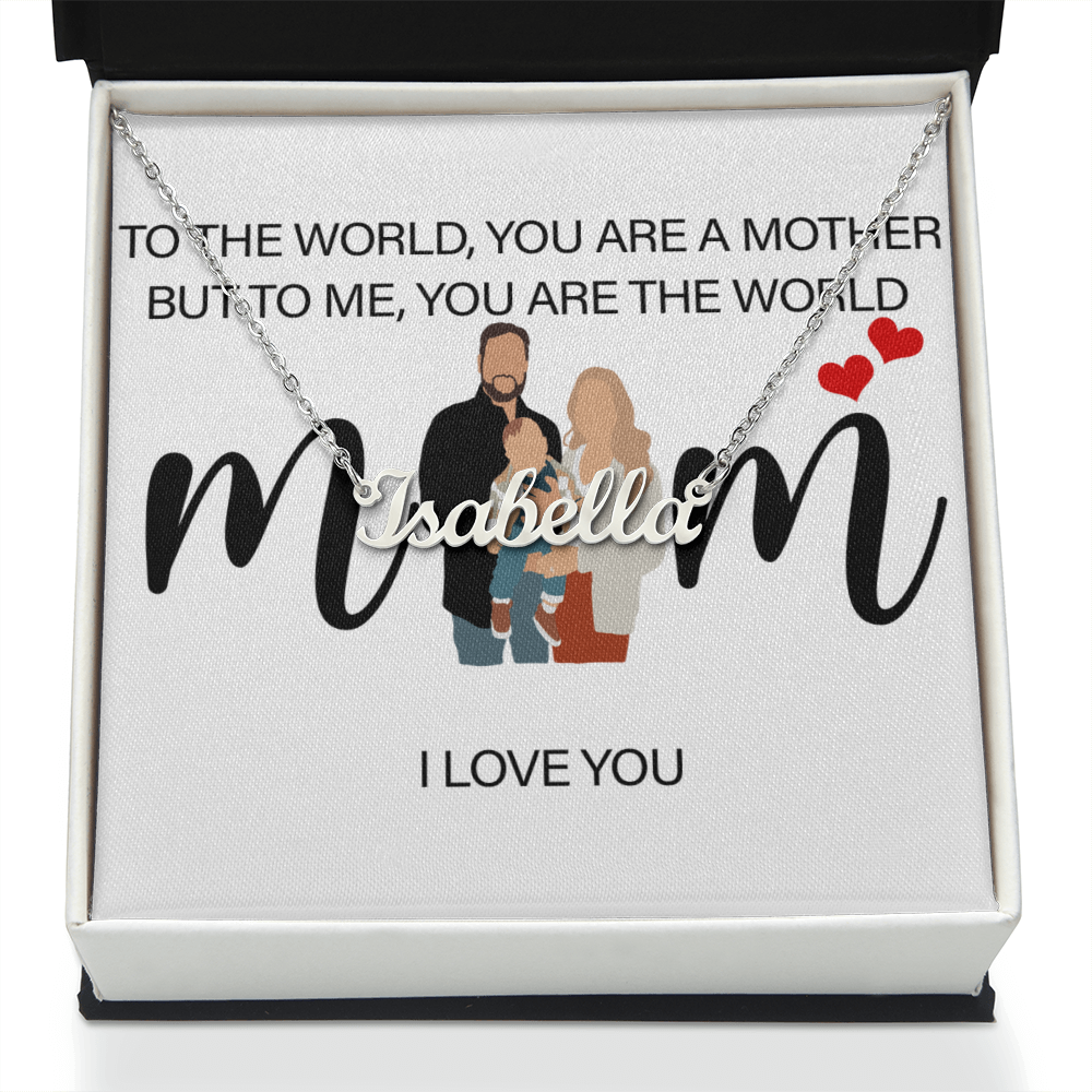 Personalized Mom I Love You Name Necklace