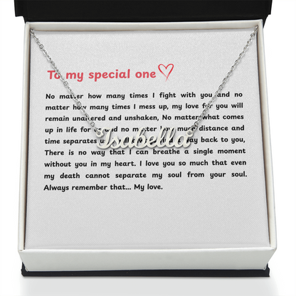 Personalized To My Special One Name Necklace