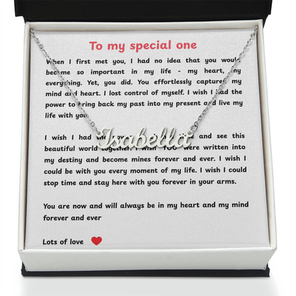 Personalized To My Special One Name Necklace