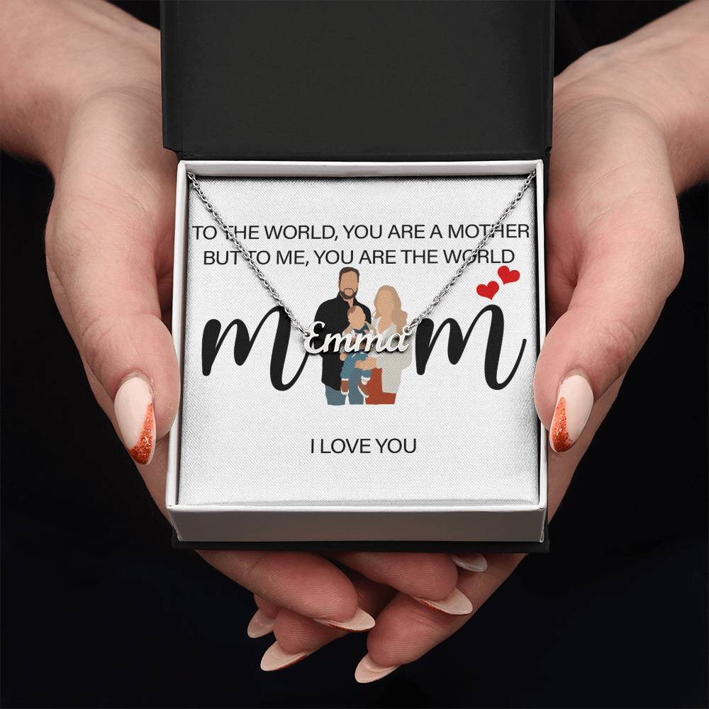 Personalized Mom I Love You Name Necklace