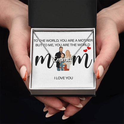 Personalized Mom I Love You Name Necklace