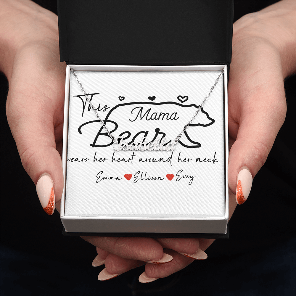 Personalized Mama Bear Name Necklace