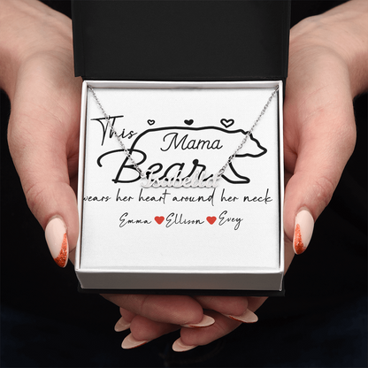 Personalized Mama Bear Name Necklace
