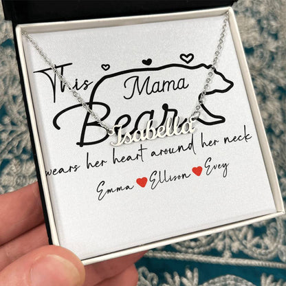 Personalized Mama Bear Name Necklace