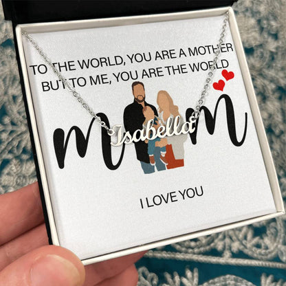 Personalized Mom I Love You Name Necklace