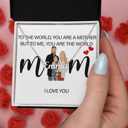 Personalized Mom I Love You Name Necklace