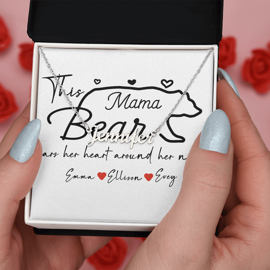 Personalized Mama Bear Name Necklace