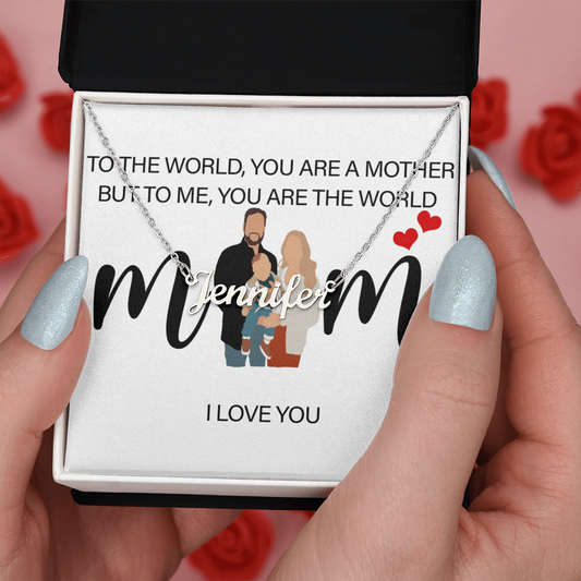 Personalized Mom I Love You Name Necklace