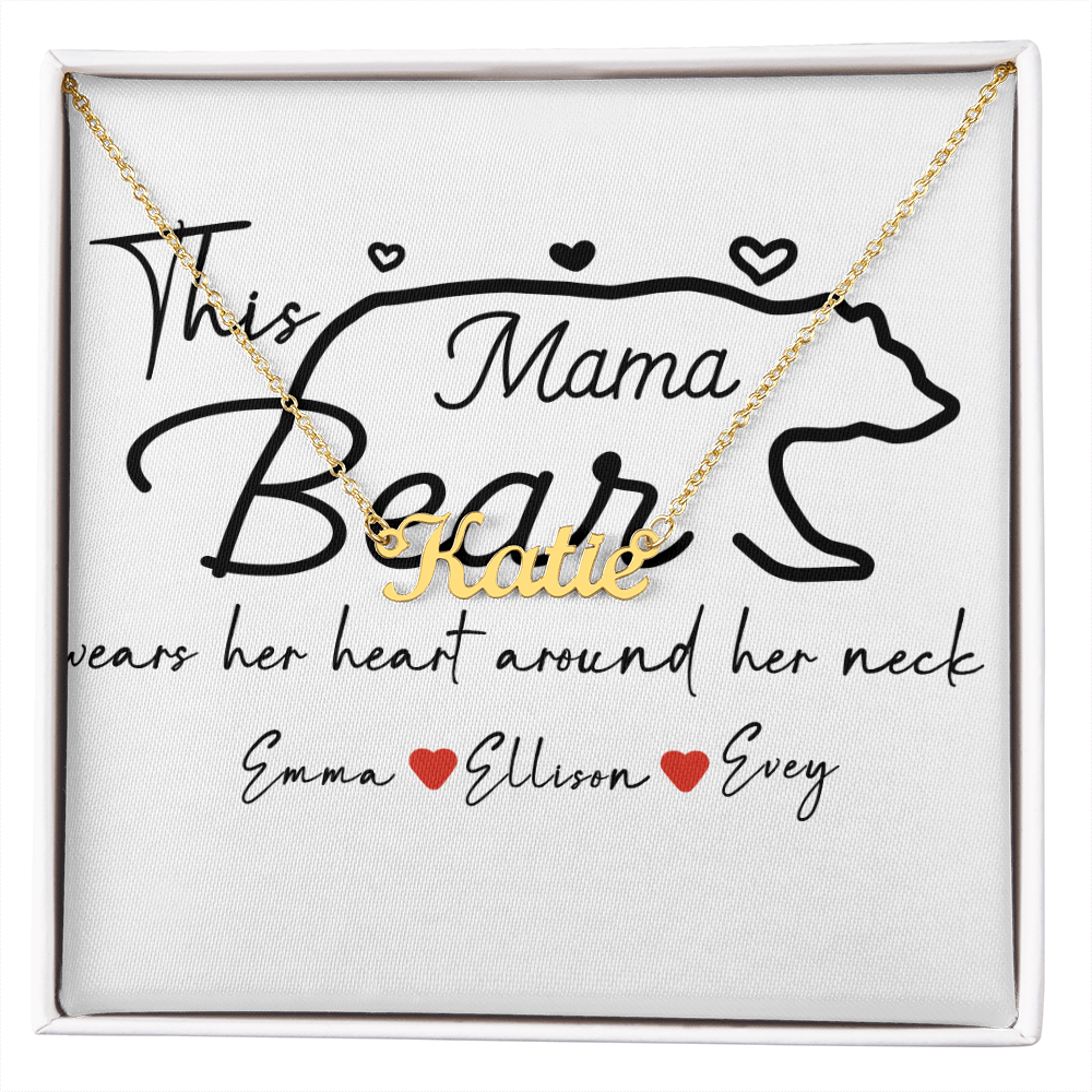 Personalized Mama Bear Name Necklace