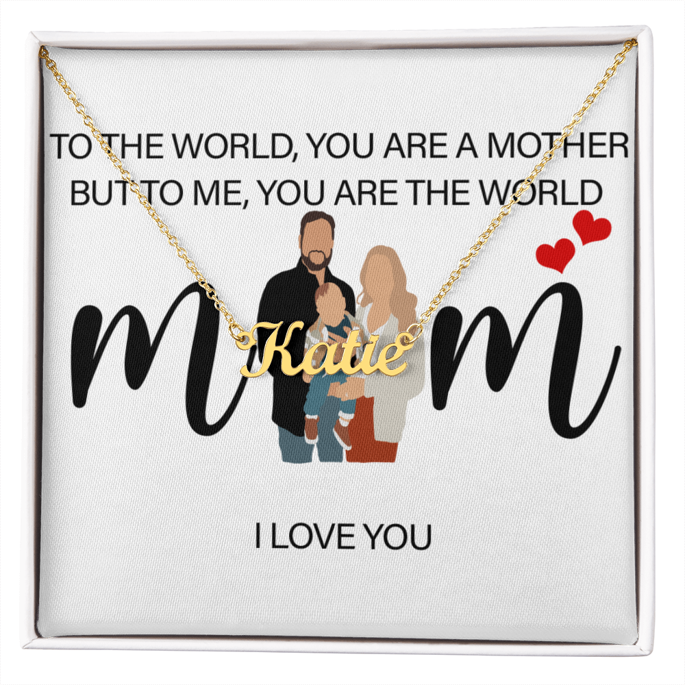 Personalized Mom I Love You Name Necklace