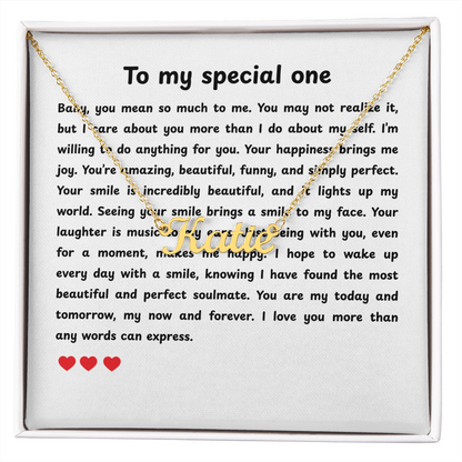 Personalized To My Special One Name Necklace