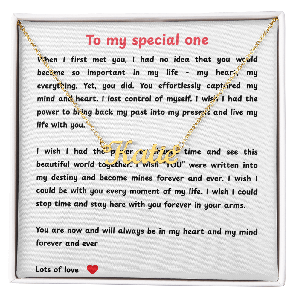 Personalized To My Special One Name Necklace
