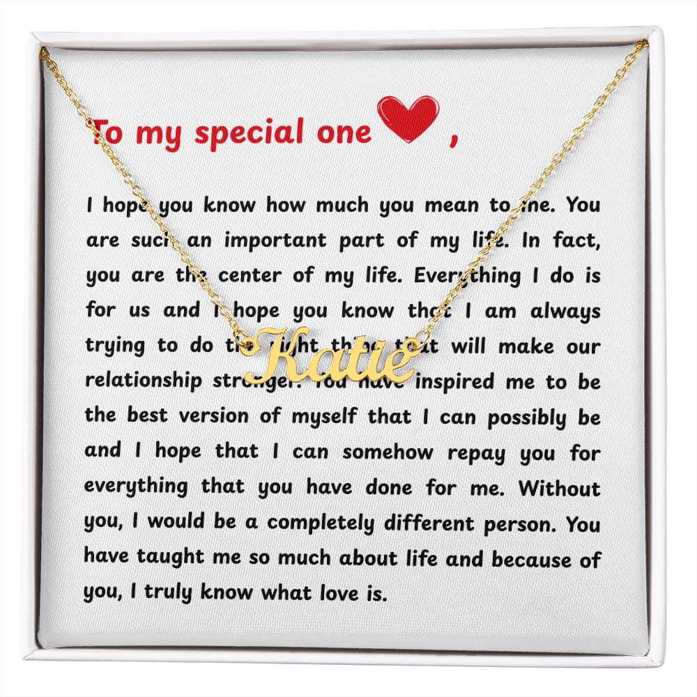 Personalized To My Special One Name Necklace