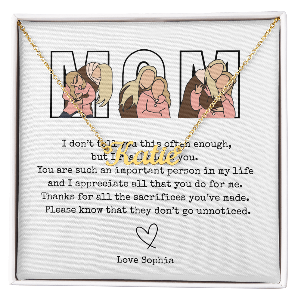 Personalized Mom Name Necklace
